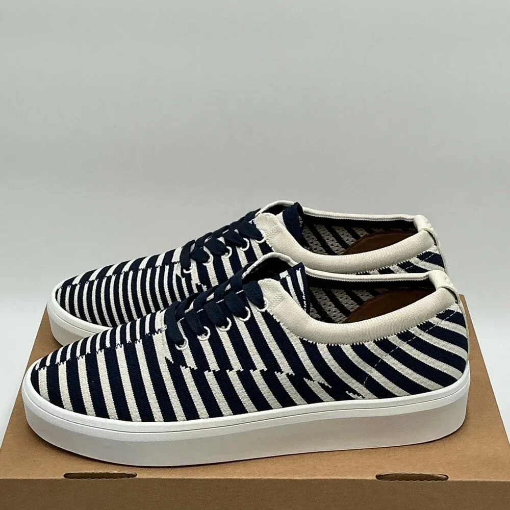 Ted Baker Shorno Sneakers Women's US 8 D Blue White Stripe Skate Shoes Eby4475